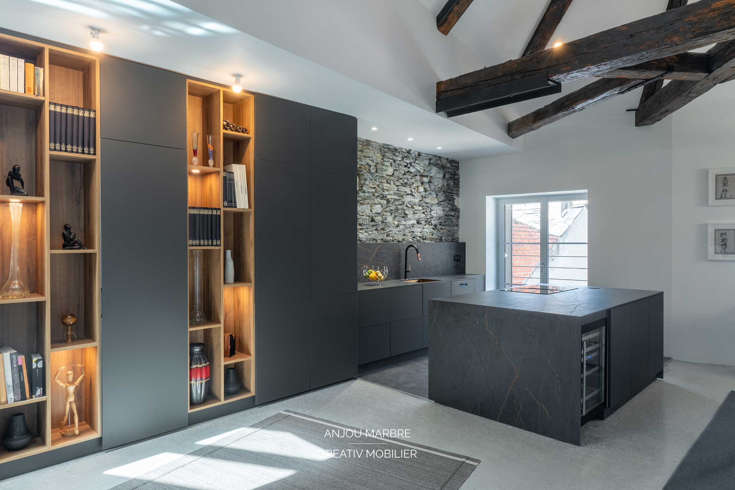 Cuisine en marbre noir