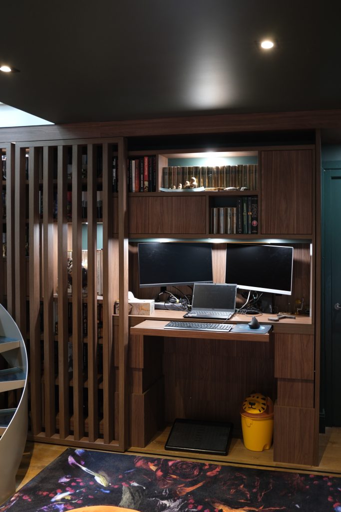 aménagement salon bibliothèque bureau Angers