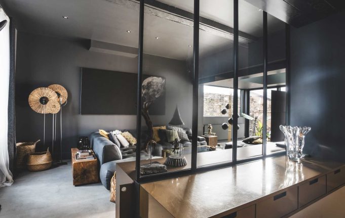 salon sur mesure avec verrière