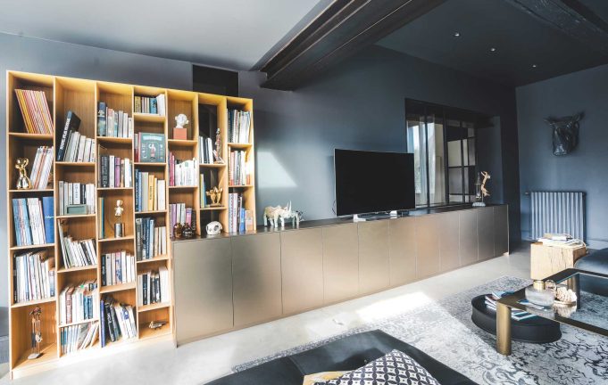 salon sur mesure avec meuble TV